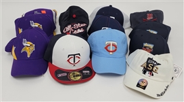 Collection of Minnesota Twins & Vikings Baseball Caps