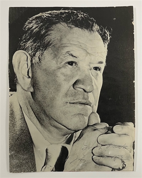Jim Thorpe Twice Signed 6x8 Photo PSA/DNA LOA