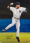 Derek Jeter Autographed & Inscribed Original James Fiorentino “Elite Series” Watercolor Painting Framed 30x40 w/ Fiorentino LOA