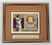 Jackie Robinson Framed 2005 Upper Deck Hall of Fame Game Used Pants Card LE #1/25
