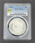 1880-S Morgan Silver Dollar Coin PCGS MS64