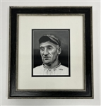 Honus Wagner Original 5x7 James Fiorentino Watercolor Painting Framed 13x14 w/ Fiorentino LOA