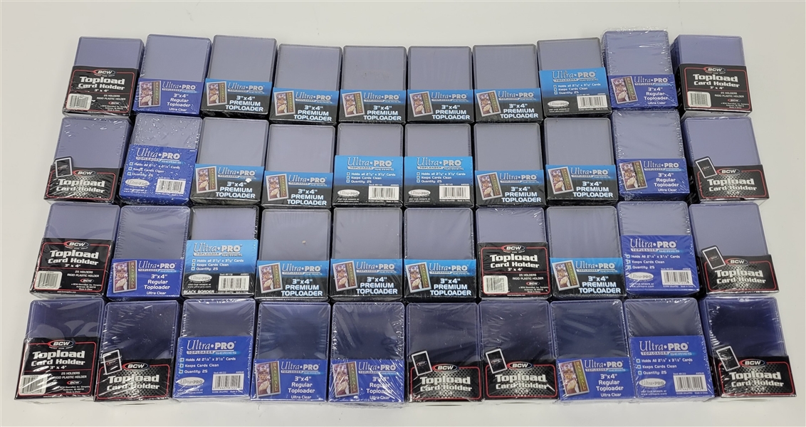 Large Collection of Factory Sealed Card Top Loaders
