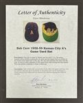 Bob Cerv c. 1958-59 Kansas City Athletics Game Used Hat w/ Dave Miedema LOA