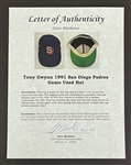 Tony Gwynn 1991 San Diego Padres Game Used Hat w/ Dave Miedema LOA
