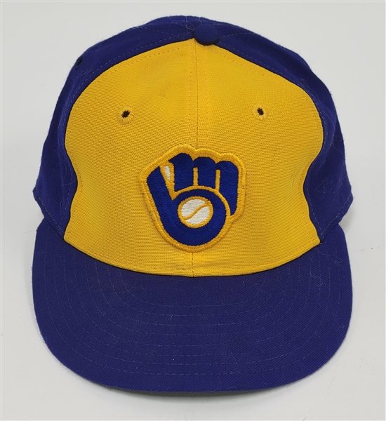 Robin Yount c. 1983-84 Milwaukee Brewers Game Used Hat w/ Dave Miedema LOA
