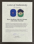 Ryne Sandberg c. 1983-84 Chicago Cubs Game Used Hat w/ Dave Miedema LOA