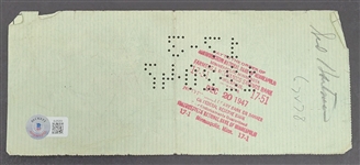 Max Winter & Sid Hartman Signed Minneapolis Lakers Check From 1947 Beckett