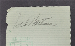 Max Winter & Sid Hartman Signed Minneapolis Lakers Check From 1948 Beckett