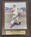 Eddie Mathews Autographed 8x10 Photo Plaque w/ Beckett LOA