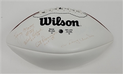 NFL Hall of Famers & Stars Autographed Football - 4 Signatures w/ Johnny Unitas Beckett LOA  