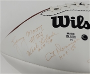 NFL Hall of Famers & Stars Autographed Football - 4 Signatures w/ Johnny Unitas Beckett LOA  