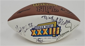 NFL Hall of Famers & Stars Autographed Football w/ Peyton Manning Beckett LOA 