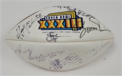 NFL Hall of Famers & Stars Autographed Football w/ Peyton Manning Beckett LOA 