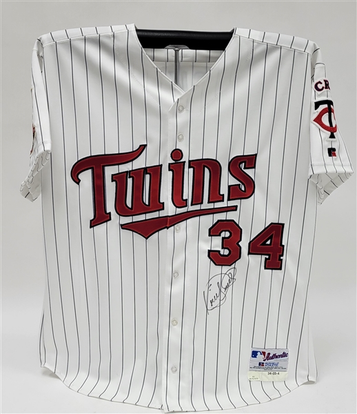 Kirby Puckett 2000 Minnesota Twins Game Issued & Autographed Jersey w/ Dave Miedema  & Beckett LOAs