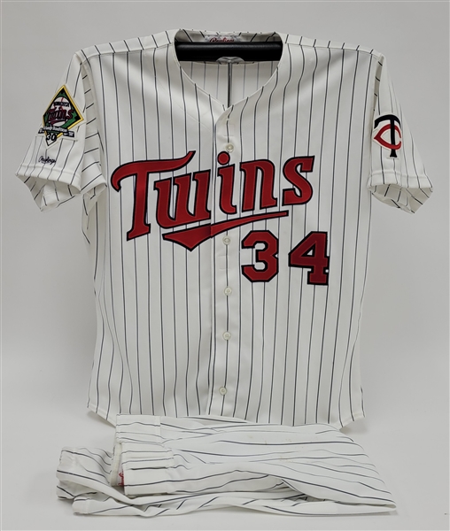 Kirby Puckett 1991 Minnesota Twins Game Used Uniform w/ Dave Miedema LOA