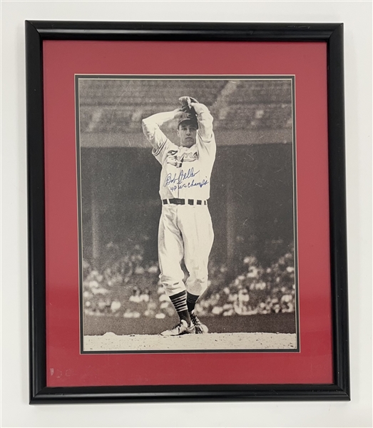 Bob Feller Autographed & Inscribed Framed 16x20 Photo w/ Beckett LOA
