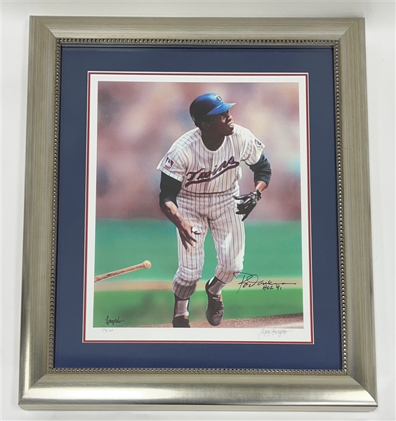 Rod Carew Autographed & HOF Inscribed Framed 16x20 Artist Proof LE #1/3 w/ Beckett LOA