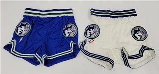 Lot of 2 Pairs of 1989 Minnesota Timberwolves Game Used Shorts *Inaugural Season*
