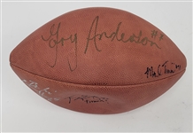 Gary Anderson, Mark Tuinei, & Kevin Dyson Autographed Football w/ Beckett LOA