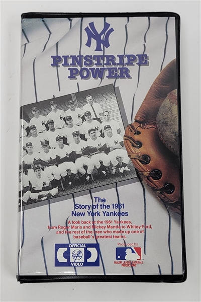 Whitey Ford Autographed "Pinstripe Power" VHS Tape JSA