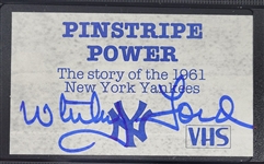 Whitey Ford Autographed Pinstripe Power VHS Tape JSA