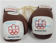 Floyd Patterson Autographed Mini Boxing Gloves JSA