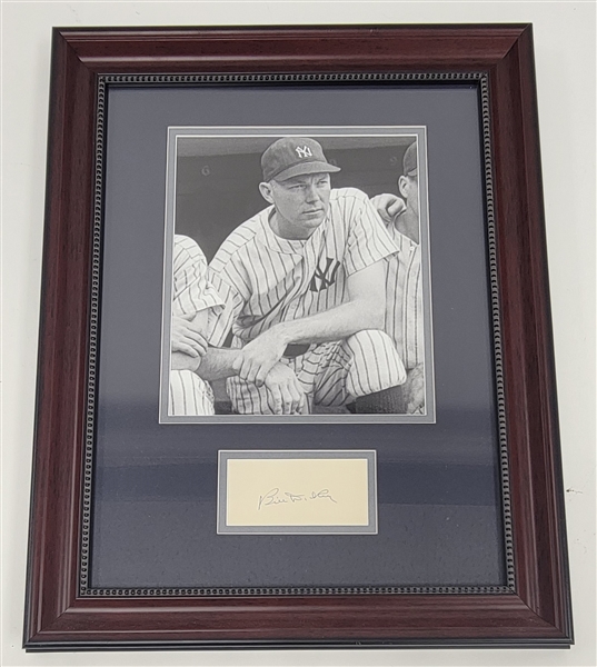 Bill Dickey Autographed & Framed Cut Signature Display JSA
