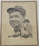 1962 New York Yankees World Series Champions Team Signed & Framed 8x10 Babe Ruth Print w/ Maris & Howard JSA LOA