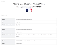 Lot of 2 Nelson Cruz & Eddie Rosario 2018 & 2019 Game Used Locker Room Nameplates MLB