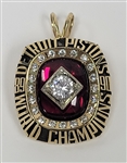 Detroit Pistons 1990 NBA Champions Ring Top Pendant - Brooch Balfour 10K Gold CZs