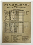 1917 Minneapolis vs. Chicago White Sox Official Score Card w/ Shoeless Joe Jackson