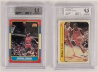 Fleer 1986-87 Basketball Card & Sticker Set w/ Michael Jordan BGS 8.5 NM-MT+ Rookie Card