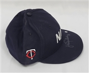 Johan Santana 2006 Minnesota Twins Game Used & Autographed Navy Hat From Cy Young & All-Star Season MLB