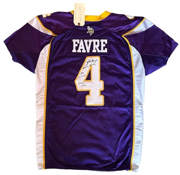 Brett Favre 2010 Minnesota Vikings Game Used Jersey vs. Saints for Career TD #498 w/MeiGray & Resolution Photo Match