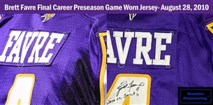 Brett Favre 2010 Minnesota Vikings Game Used Jersey vs. Saints for Career TD #498 w/MeiGray & Resolution Photo Match