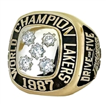 Los Angeles Lakers 1987 NBA World Champions 14K Gold & Diamond Ring w/ Provenance Letter