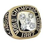Los Angeles Lakers 1987 NBA World Champions 14K Gold & Diamond Ring w/ Provenance Letter
