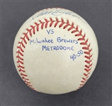 Scott Erickson Game Used & Autographed Baseball From No-Hitter & Autographed Ticket
