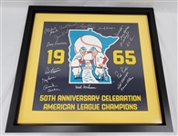 1965 Minnesota Twins Team Signed & Framed 50th Anniversary Reunion Poster w/ Twins LOA