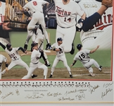 Minnesota Twins 1987 World Series Champions Autographed 47x54 Framed Karl Jaeger Canvas w/ Twins LOA