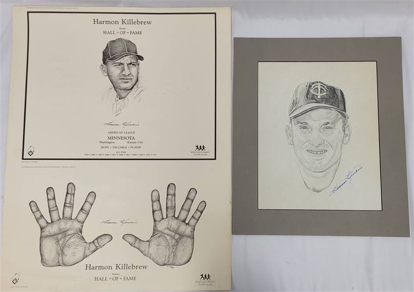 Lot of 2 Harmon Killebrew Posters & Photos w/ 1 Autographed
