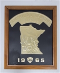 1965 Minnesota Twins American League Champions Plaque From Old Met Stadium Offices