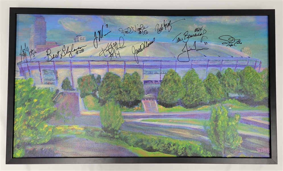 Minnesota Twins Autographed & Framed Original Metrodome Oil Painting w/ Twins LOA