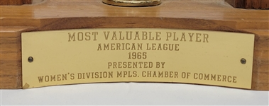 Zoilo Versalles 1965 AL MVP Women's Division Minneapolis Chamber of Commerce Trophy