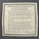 Babe Ruth 100th Anniversary Commemorative Baseball