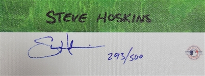Barry Bonds Autographed Steve Hoskins 500th HR Canvas Lithograph LE /500 35x18 PSA/DNA