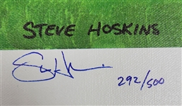 Barry Bonds Autographed Steve Hoskins 500th HR Canvas Lithograph LE /500 35x18 PSA/DNA