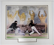 Barry Bonds Autographed 2001 Record Season 34x31 Artist Lithograph