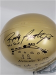 Rudy Ruettiger Autographed Full Size Replica Helmet w/ 'The Sack' Play & Inscriptions PSA/DNA & JSA